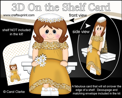 3D On the Shelf Card Kit -  Beautiful Bride Elenore