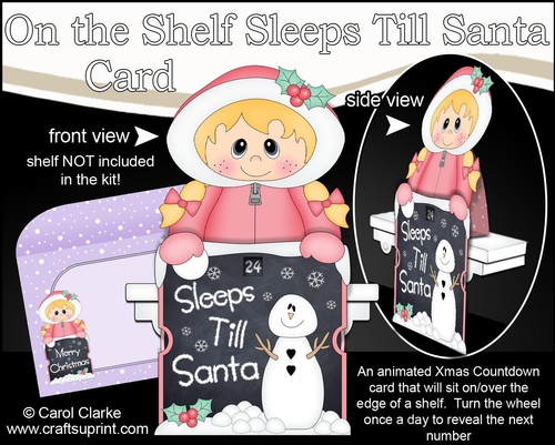 On the Shelf Sleeps Till Santa Card Kit - Cute Little Christmas Eskimo