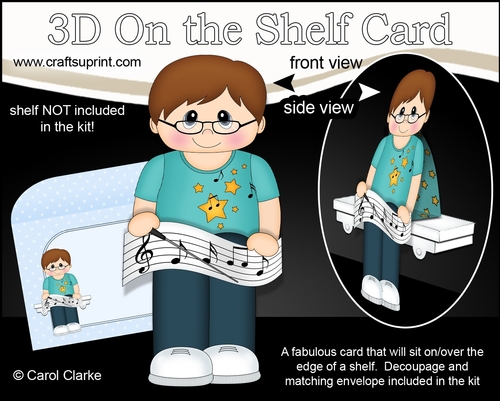 3D On the Shelf Card Kit - Litttle Music Conductor Pierre