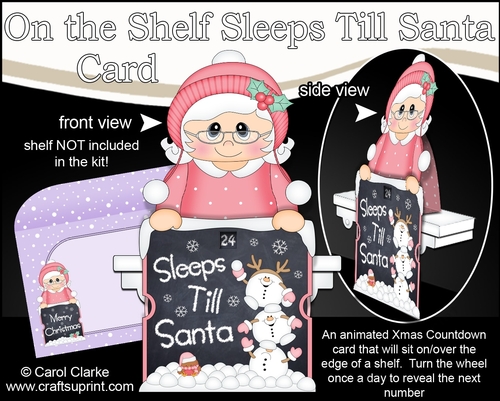 On the Shelf Sleeps Till Santa Card Kit - Christmas Mrs Claus