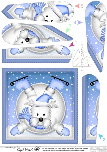 Xmas Oops Jock Westie Dog meets a Snowball Fan Pyramage Topper