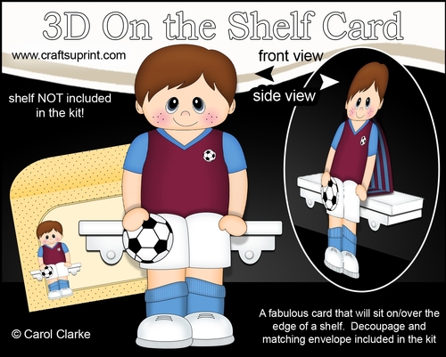3D On the Shelf Card Kit - Little Footballer Diego