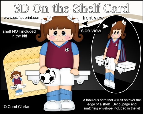 3D On the Shelf Card Kit - Little Footballer Ettie