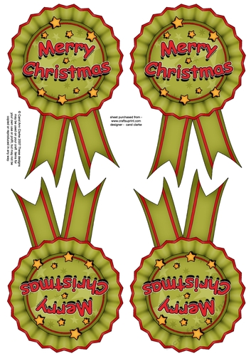 3D Christmas Rosette Decoupage Sheet