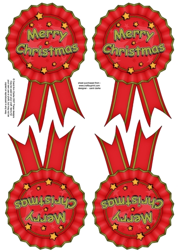 3D Christmas Rosette Decoupage Sheet