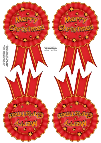 3D Christmas Rosette Decoupage Sheet