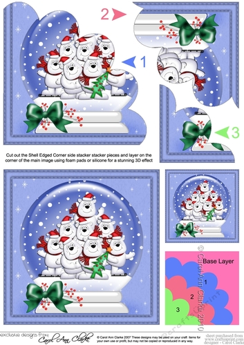 Christmas Ben Polar Bear and his Friends Shell Edged Corner Stacker