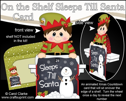 On the Shelf Sleeps Till Santa Card Kit - Little Christmas Elf