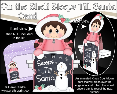 On the Shelf Sleeps Till Santa Card Kit - Cute Little Christmas Eskimo