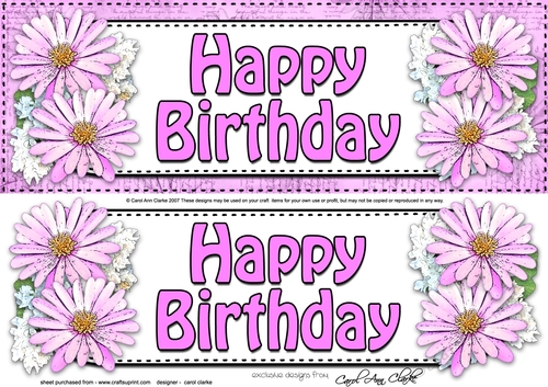 Large DL BIRTHDAY Daisies Floral 3D decoupage