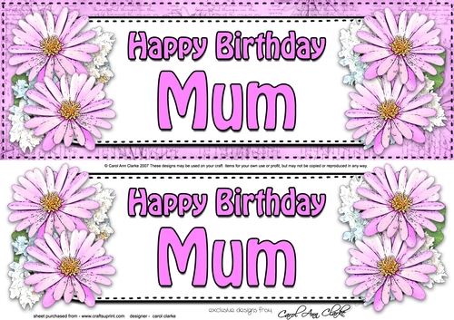 Large DL Birthday MUM Daisies Floral 3D decoupage