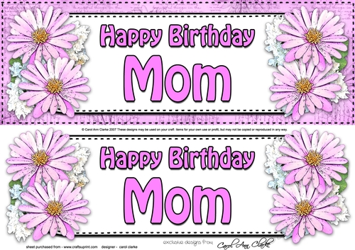 Large DL Birthday MOM Daisies Floral 3D decoupage