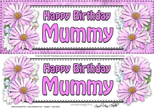 Large DL Birthday MUMMY Daisies Floral 3D decoupage