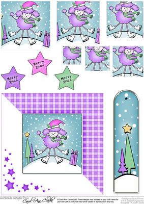 Cute Xmas Poodle Quick Card with Pyramage Toppers