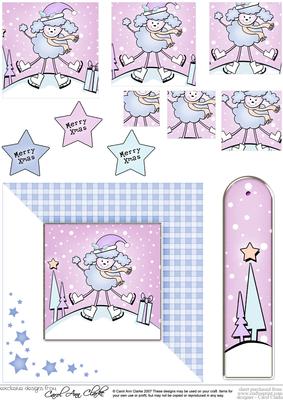 Cute Xmas Poodle Quick Card with Pyramage Toppers