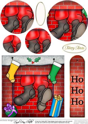 Santa Got Stuck! Quick Card with Circle Pyramage Topper