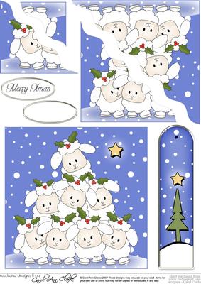 Merry Christmas to Ewe! Quick Card Wavy Corner Side Stacker