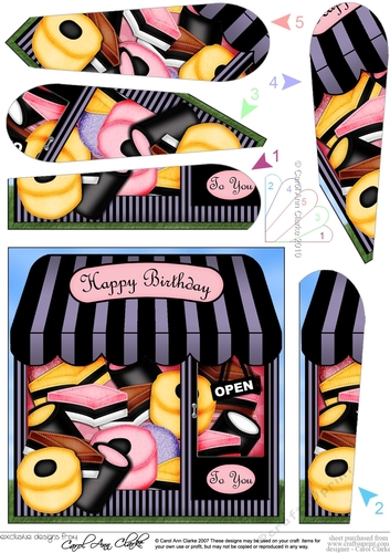 The Little Liquorice Allsorts Shop Fan Pyramage Topper
