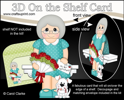 3D On the Shelf Card Kit - Reta is Happily Retired