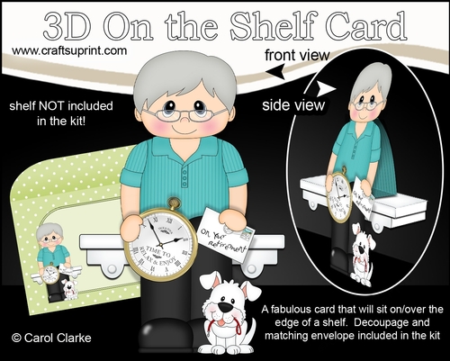 3D On the Shelf Card Kit - Steven is Happily Retired