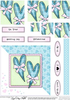 Funky Hearts Quick Card with Pyramage