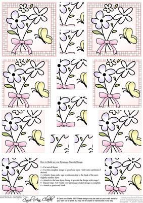 Flowers and Butterfly Pyramage Sheet