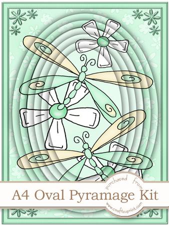 A4 Dreamy Dragonflies in Green Pyramage Kit