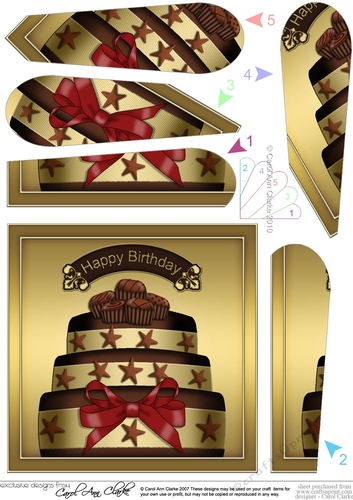 Birthday Cake with Chocolates Fan Pyramage Topper