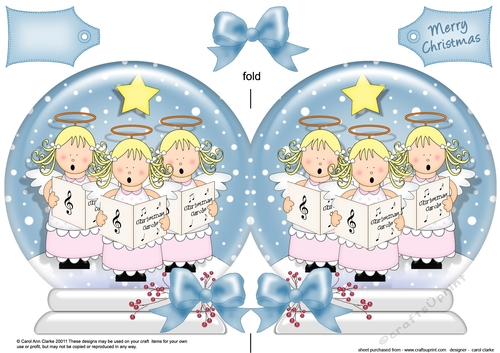 The Christmas Story Angel Choir Snow Globe Shaped Card