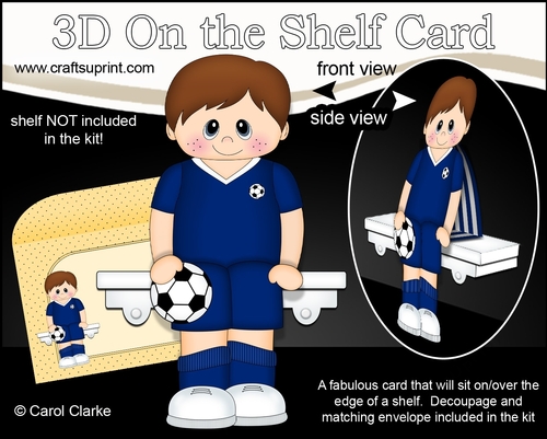 3D On the Shelf Card Kit - Little Footballer Reid
