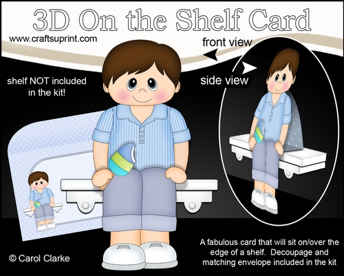 3D On the Shelf Card Kit - Cute Little Teen Trey enjoys his Ice Lolly