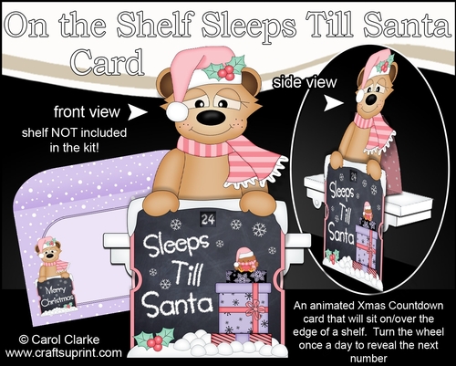 On the Shelf Sleeps Till Santa Card Kit - Cute Little Christmas Meerkat Mia
