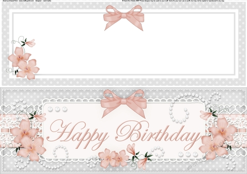 Large DL A Touch of Elegance Pretty Birthday Violas Quick Card Front with insert