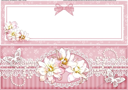 Large DL A Touch of Elegance Pretty Flowers & Butterflies Quick Card Front with insert