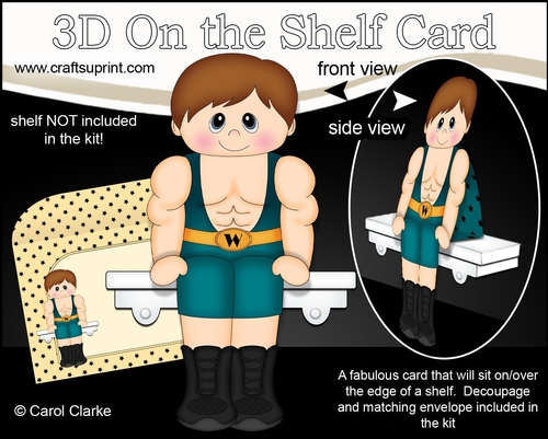 3D On the Shelf Card Kit - In the Blue Corner is Wrestler Mercury