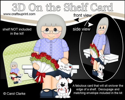 3D On the Shelf Card Kit - Gena is Happily Retired