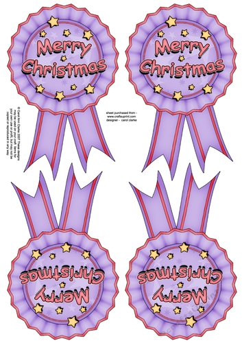 3D Christmas Rosette Decoupage Sheet