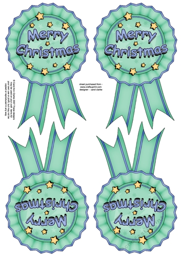 3D Christmas Rosette Decoupage Sheet