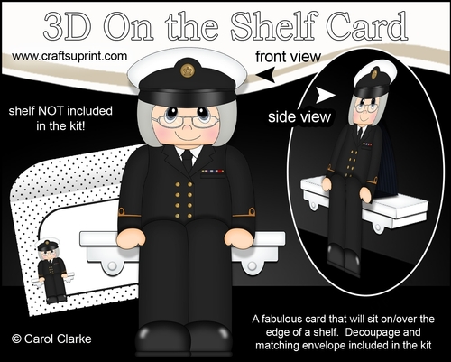 3D On the Shelf Card Kit - Naval Officer Margaret is all at sea