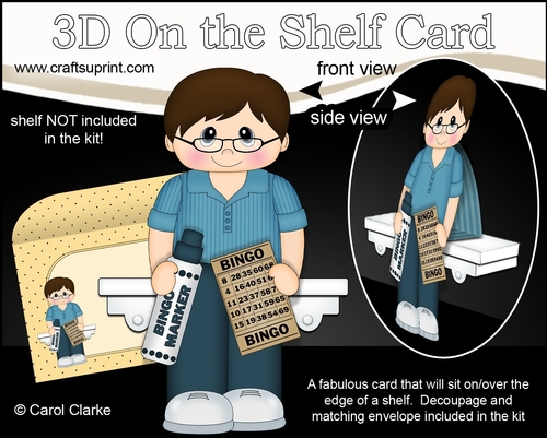 3D On the Shelf Card Kit - Little Bingo Player Mitchel
