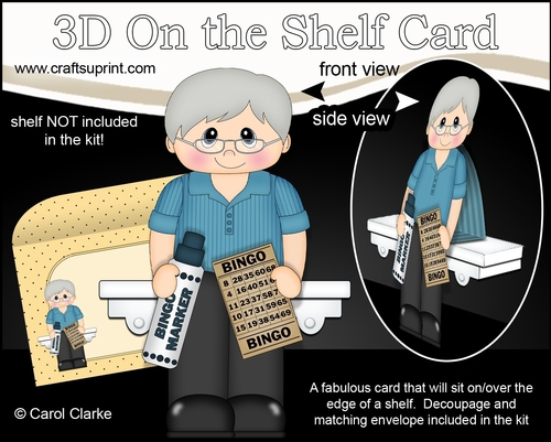 3D On the Shelf Card Kit - Little Bingo Player Rodrick