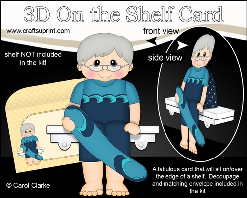 3D On the Shelf Card Kit - Ride the Wave Surfer Thurman