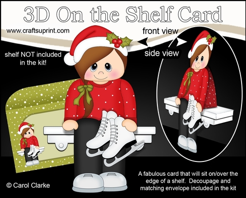3D On the Shelf Card Kit - Christmas Jumper Teen goes Skating