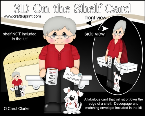 3D On the Shelf Card Kit - Greggor is Happily Retired