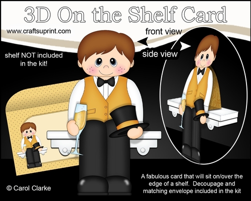 3D On the Shelf Card Kit - Little Wedding Groom / Prom Boy Derick is looking very Handsome