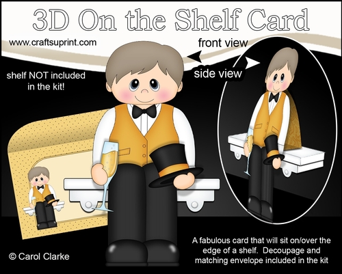 3D On the Shelf Card Kit - Little Wedding Groom / Father of the Bride / Best Man Chris is looking very Handsome