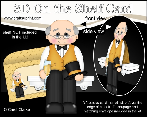 3D On the Shelf Card Kit - Little Wedding Groom / Father of the Bride Vaughn is looking very Handsome