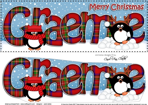 Large DL Christmas GRAEME Penguins 3D decoupage 