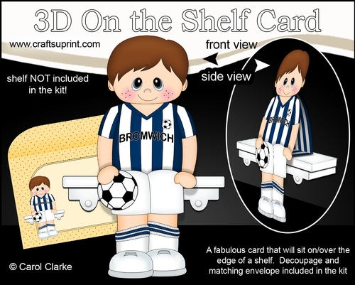 3D On the Shelf Card Kit - Little Footballer Joshua plays for Bromwich