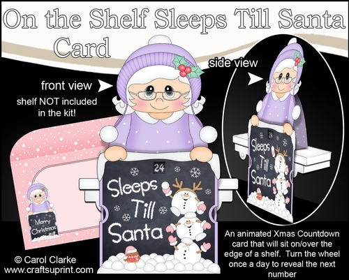 On the Shelf Sleeps Till Santa Card Kit - Christmas Mrs Claus
